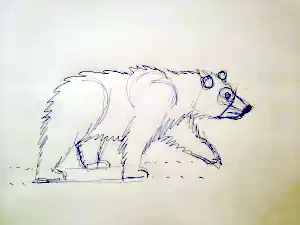 Bear walking sketch 2